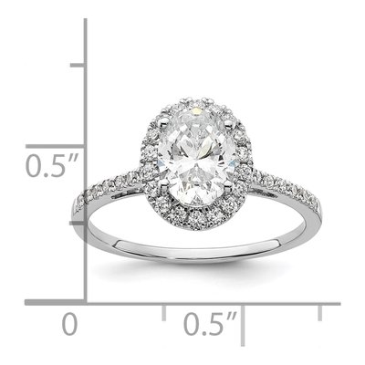 14K White Gold Diamond Halo Engagement Ring Semi-Mount – view 8