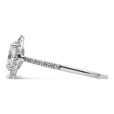 14K White Gold Diamond Oval Halo Engagement Ring Semi-Mount – view 4
