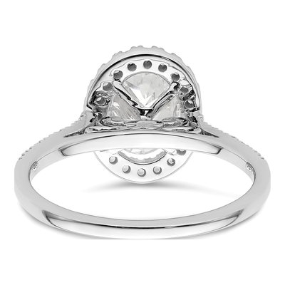 14K White Gold Diamond Oval Halo Engagement Ring Semi-Mount – view 6