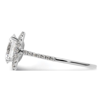 14K White Gold Diamond Oval Halo Engagement Ring Semi-Mount – view 4