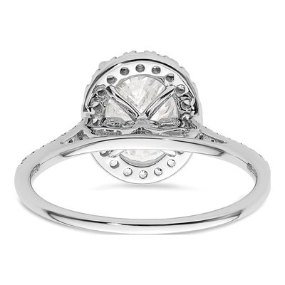 14K White Gold Diamond Oval Halo Engagement Ring Semi-Mount – view 6