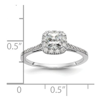 14K White Gold Cushion Halo Engagement Ring Mounting – view 3