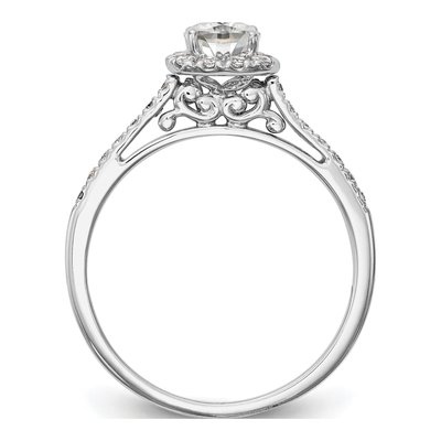 14K White Gold Diamond Cushion Halo Ring Mounting – view 2