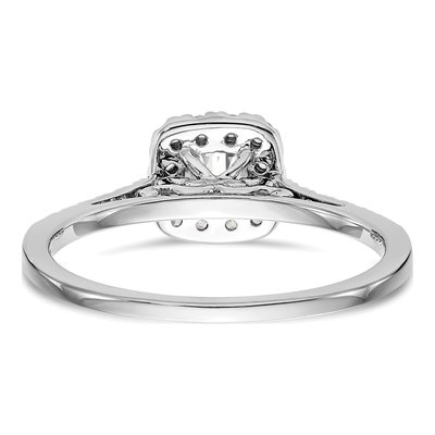 14K White Gold Diamond Cushion Halo Ring Mounting – view 5