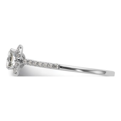 14K Two-Tone Gold Diamond Halo Engagement Ring Semi-Mount – view 3
