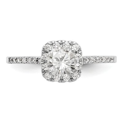 14K Two-Tone Gold Diamond Halo Engagement Ring Semi-Mount – view 4