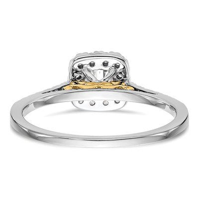 14K Two-Tone Gold Diamond Halo Engagement Ring Semi-Mount – view 5