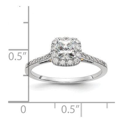 14K Two-Tone Gold Diamond Halo Engagement Ring Semi-Mount – view 8