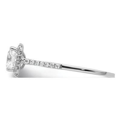 14K White Gold Diamond Halo Engagement Ring Semi-Mount – view 4