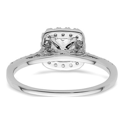 14K White Gold Diamond Halo Engagement Ring Semi-Mount – view 6