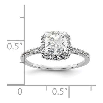 14K White Gold Diamond Halo Engagement Ring Semi-Mount – view 8
