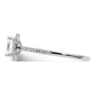 14K Two-Tone Gold Diamond Halo Engagement Ring Semi-Mount – view 4