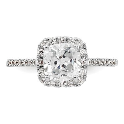 14K Two-Tone Gold Diamond Halo Engagement Ring Semi-Mount – view 5