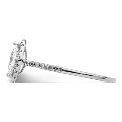 14K White Gold Diamond Marquise Halo Engagement Ring Semi-Mount – view 4