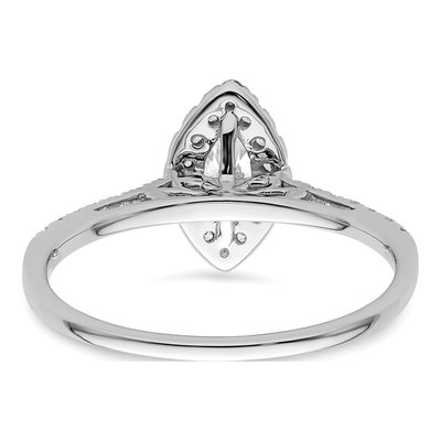 14K White Gold Diamond Marquise Halo Engagement Ring Semi-Mount – view 6