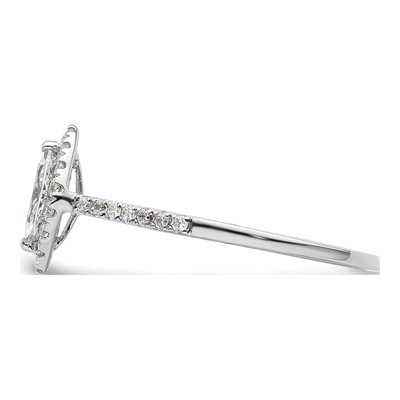 14K White Gold Diamond Halo Marquise Engagement Ring Semi-Mount – view 4