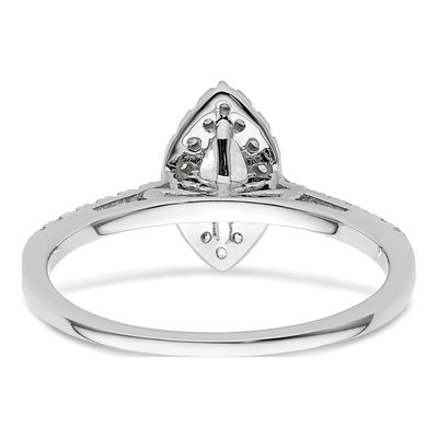 14K White Gold Diamond Halo Marquise Engagement Ring Semi-Mount – view 6