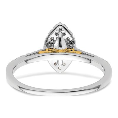 14K Two-Tone Gold Diamond Halo Engagement Ring Semi-Mount – view 5