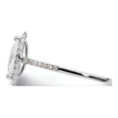 14K White Gold Diamond Marquise Halo Engagement Ring Semi-Mount – view 4