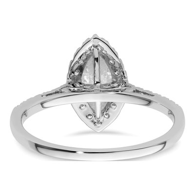 14K White Gold Diamond Marquise Halo Engagement Ring Semi-Mount – view 6
