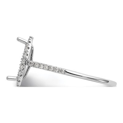 14K White Gold Diamond Marquise Halo Engagement Ring Semi-Mount – view 3