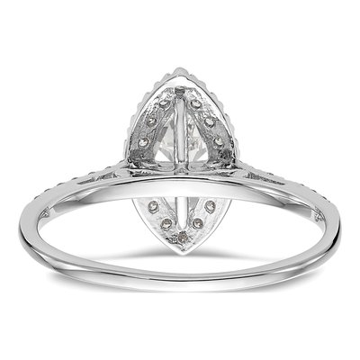 14K White Gold Diamond Marquise Halo Engagement Ring Semi-Mount – view 5