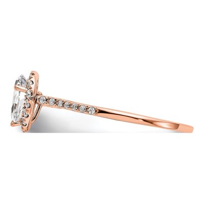 14K Rose Gold Diamond Pear Halo Engagement Ring Semi-Mount – view 4