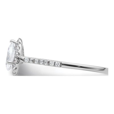 14K White Gold Diamond Halo Engagement Ring Semi-Mount – view 4