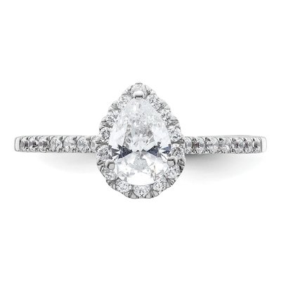 14K White Gold Diamond Halo Engagement Ring Semi-Mount – view 5