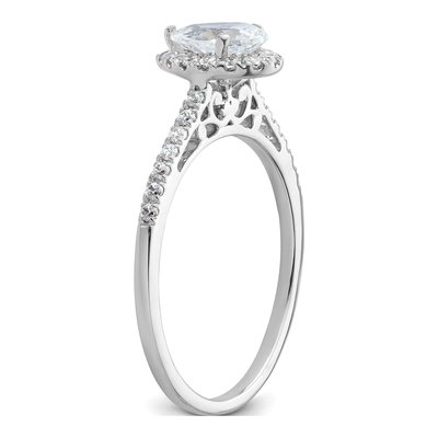 14K White Gold Diamond Halo Engagement Ring Semi-Mount – view 7