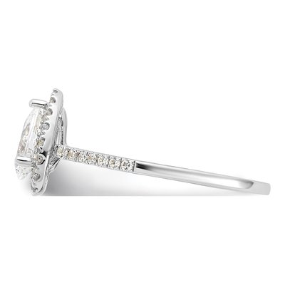 14K White Gold Diamond Pear Halo Engagement Ring Semi-Mount – view 3