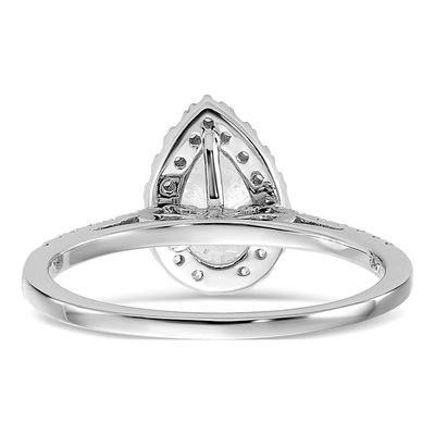 14K White Gold Diamond Pear Halo Engagement Ring Semi-Mount – view 5