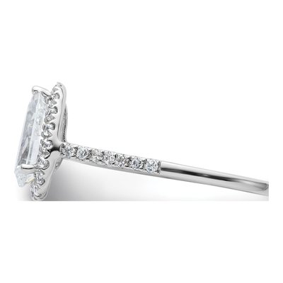 14K White Gold Diamond Halo Engagement Ring Semi-Mount – view 4