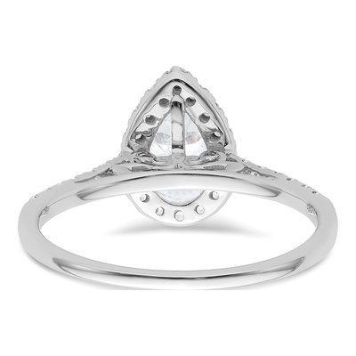 14K White Gold Diamond Halo Engagement Ring Semi-Mount – view 6