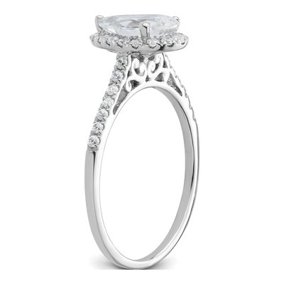 14K White Gold Diamond Halo Engagement Ring Semi-Mount – view 7