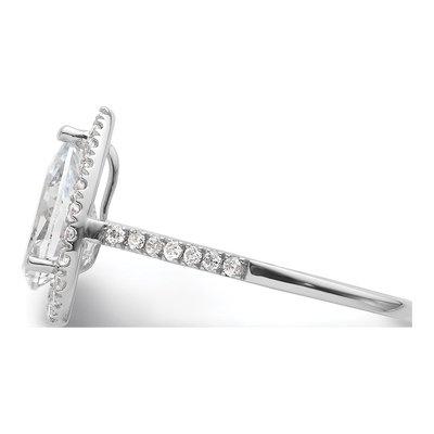 14K White Gold Diamond Halo Engagement Ring Semi-Mount – view 4