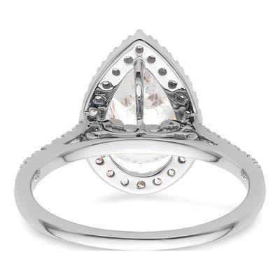 14K White Gold Diamond Halo Engagement Ring Semi-Mount – view 6