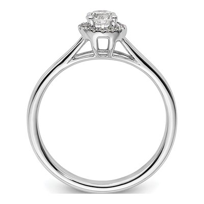14K White Gold Diamond Halo Setting Engagement Ring Semi-Mount – view 3