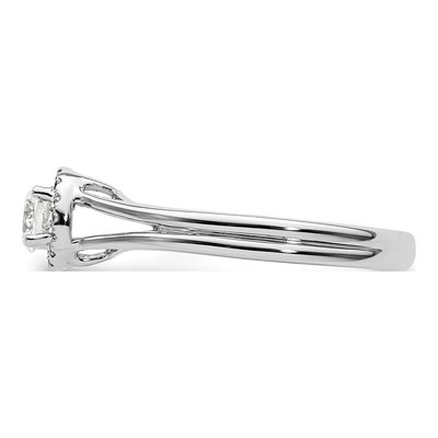 14K White Gold Diamond Halo Setting Engagement Ring Semi-Mount – view 5