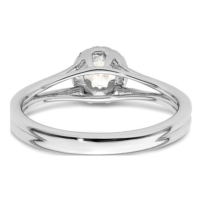 14K White Gold Diamond Halo Setting Engagement Ring Semi-Mount – view 7