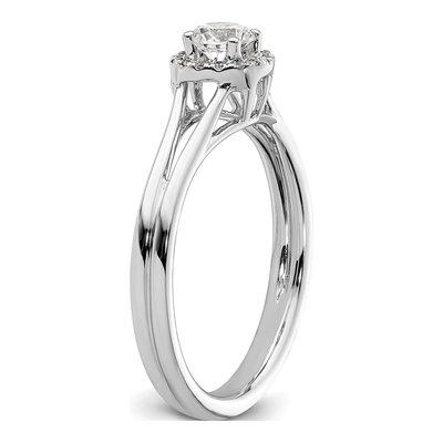 14K White Gold Diamond Halo Setting Engagement Ring Semi-Mount – view 8