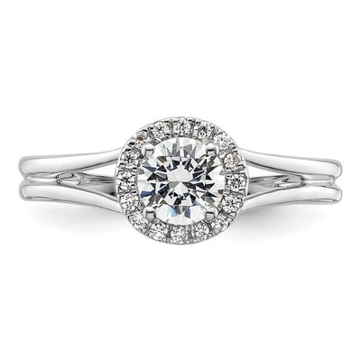 14K White Gold Diamond Halo Ring Mounting – view 6
