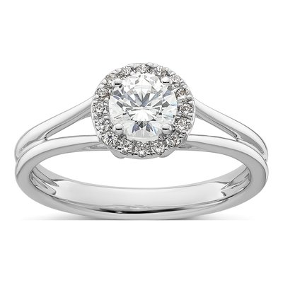 14K White Gold Diamond Halo Ring Mounting