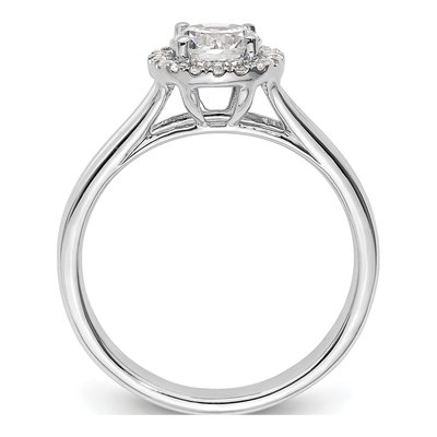 14K White Gold Diamond Halo Engagement Ring Semi-Mount – view 3