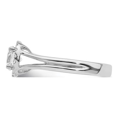 14K White Gold Diamond Halo Engagement Ring Semi-Mount – view 4