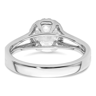 14K White Gold Diamond Halo Engagement Ring Semi-Mount – view 6