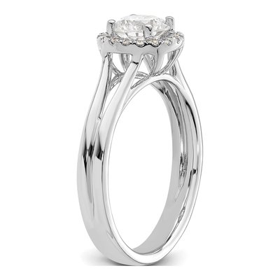 14K White Gold Diamond Halo Engagement Ring Semi-Mount – view 7