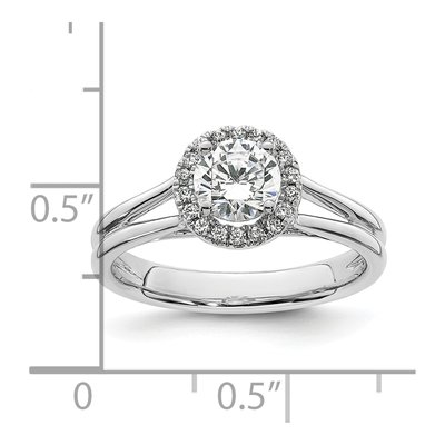 14K White Gold Diamond Halo Engagement Ring Semi-Mount – view 8