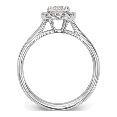 14K White Gold Diamond Halo Engagement Ring Semi-Mount – view 3