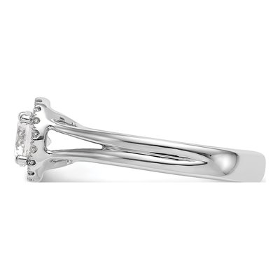 14K White Gold Diamond Halo Engagement Ring Semi-Mount – view 4